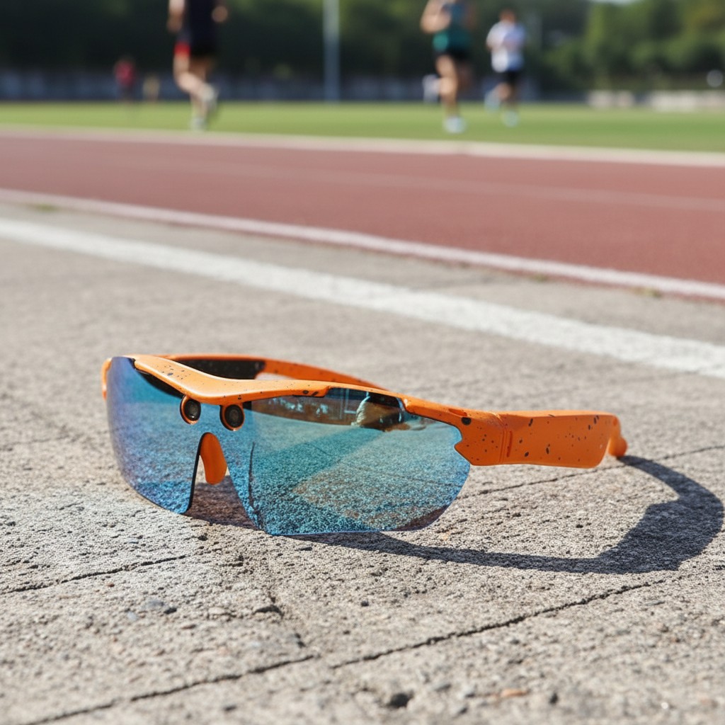 Gafas de Sol Deportivas Naranja con Cámara HD 1080P - Lentes Azules Polarizadas para Ciclismo y Running